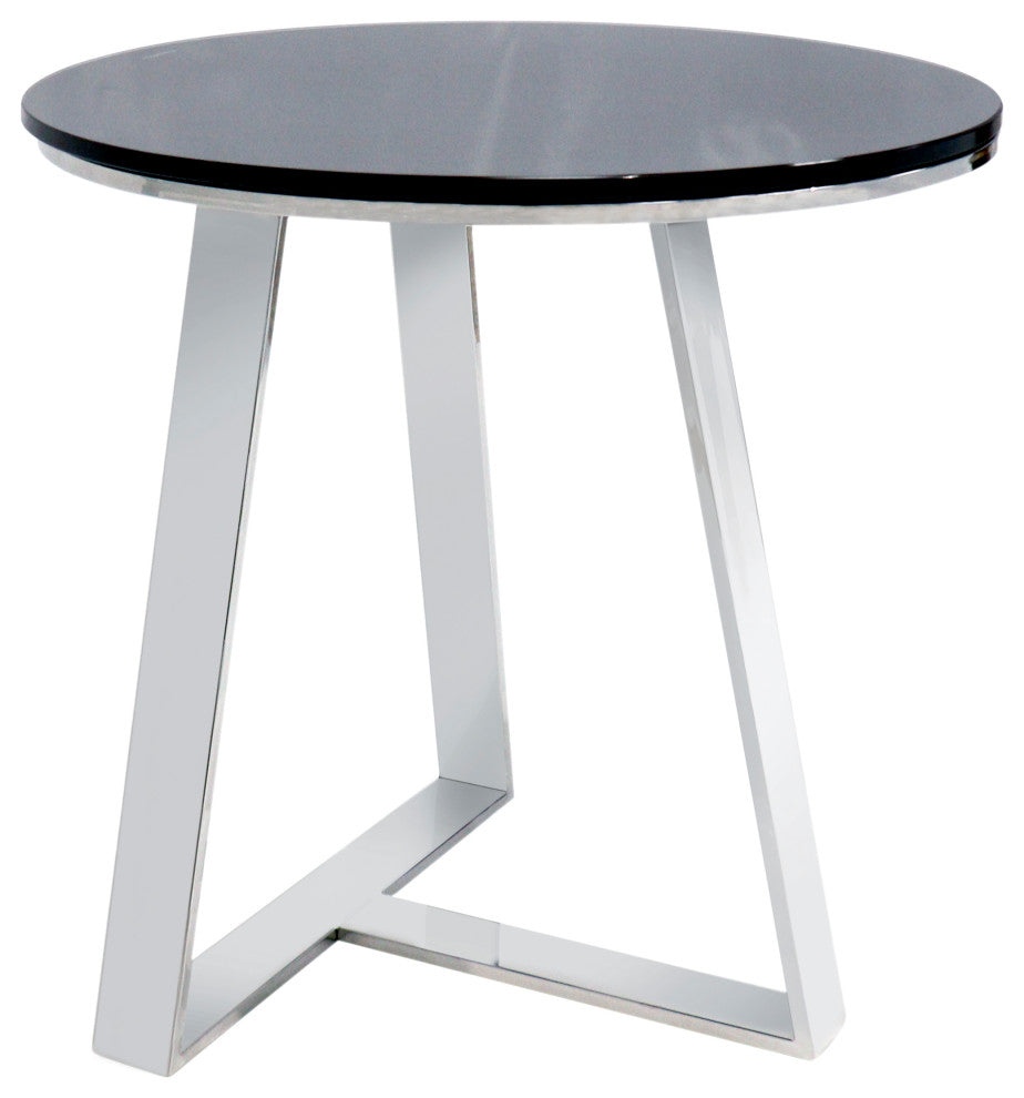 Pasargad Home Luxe Collection Steel & Glass End Table