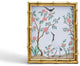Two's Company Gold Faux Bamboo 8"x10" Photo Frame With Flora and Fauna Art