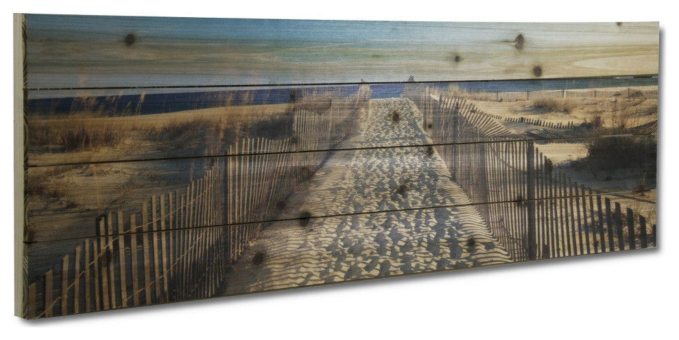 36" Take a Walk to the Beach Wood Plank Wall Art