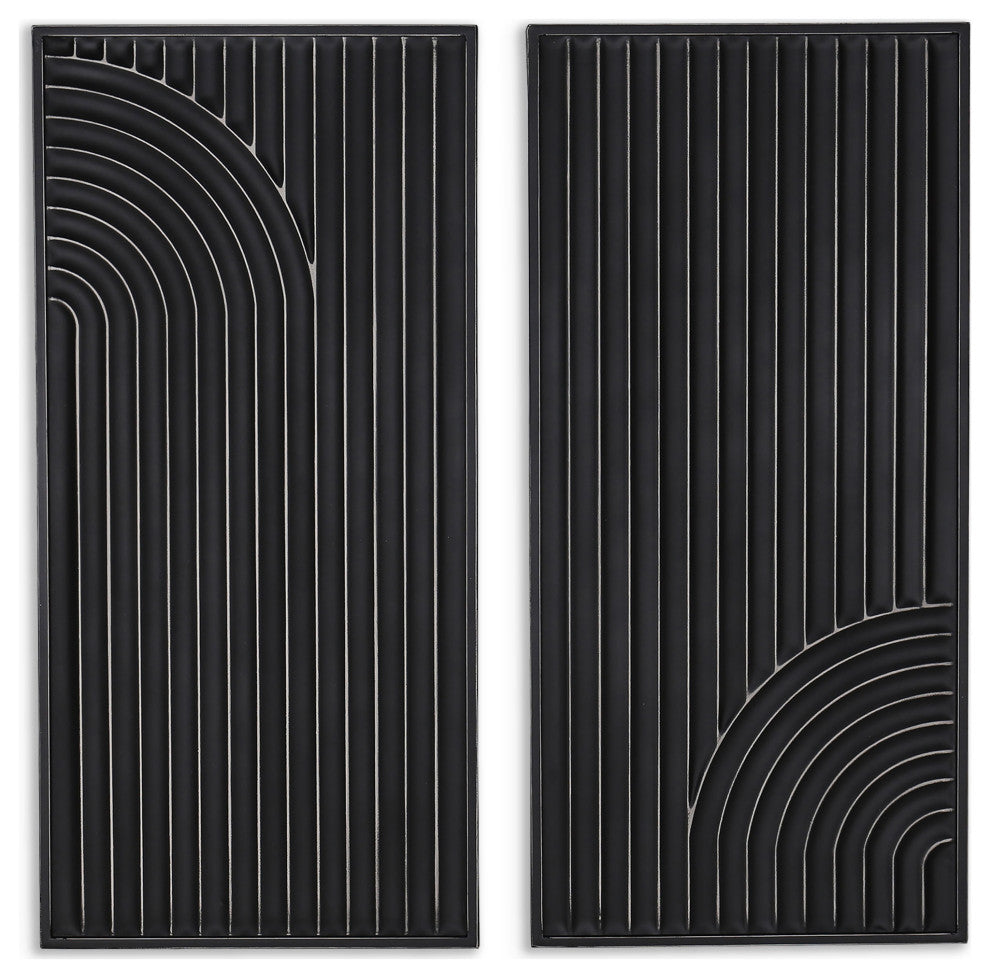 Saanvi Metal Wall Decor, Black, Set of 2