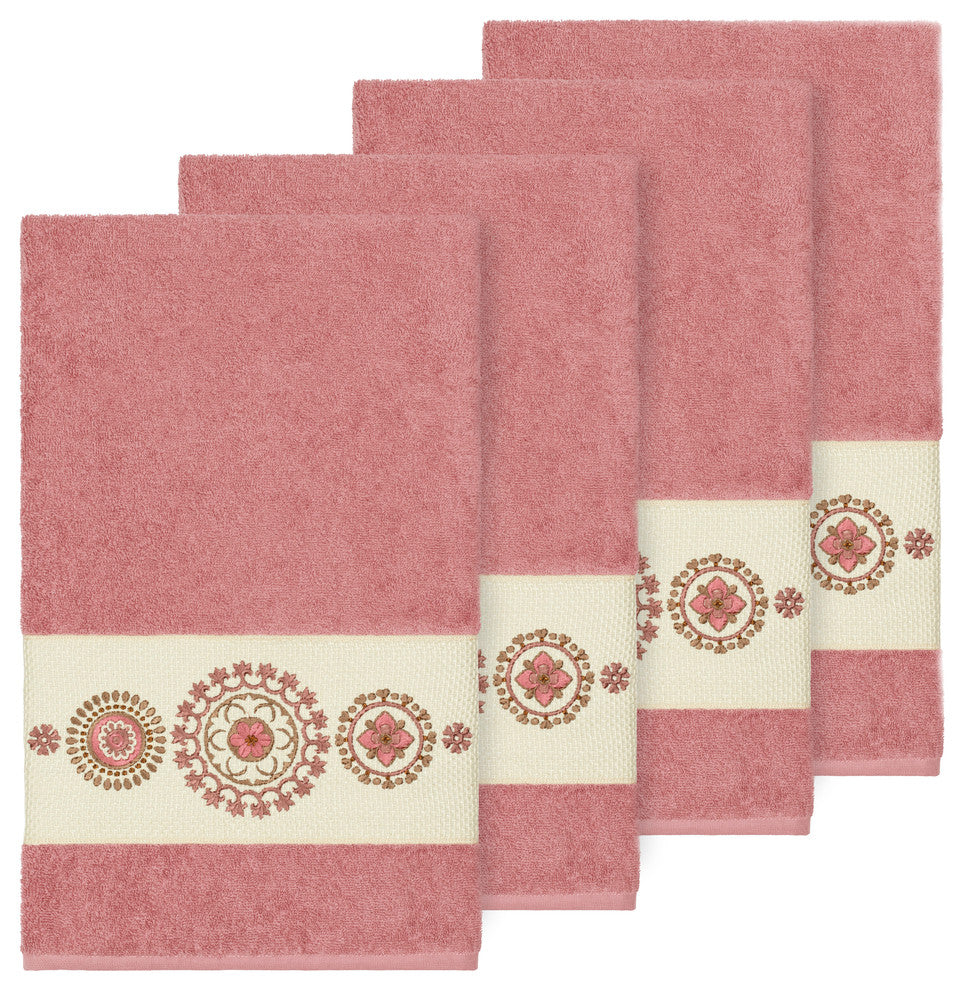 Isabelle 4 Piece Embellished Hand Towel Set