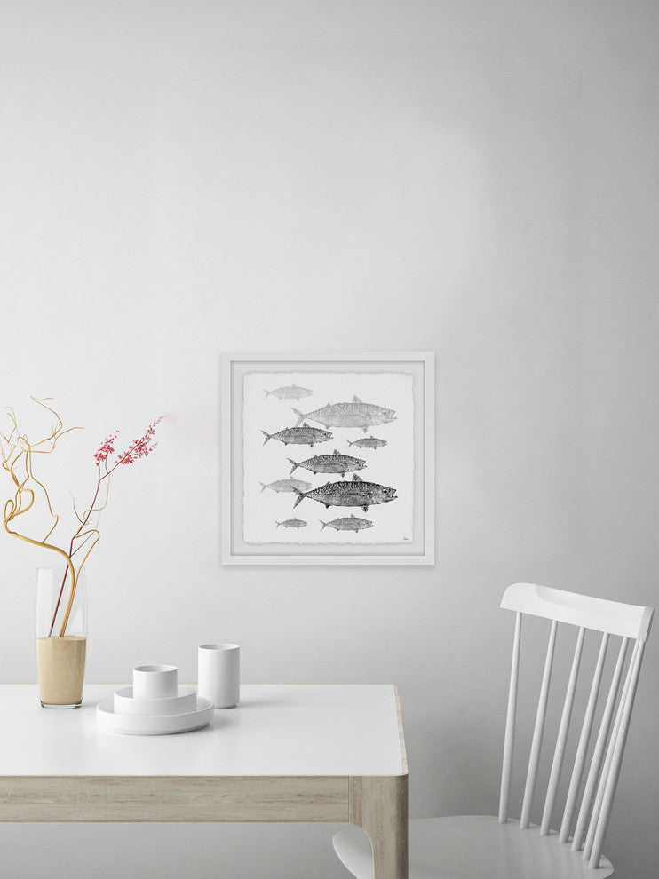 "Freshwater Fish" Framed Painting Print, 12"x12"