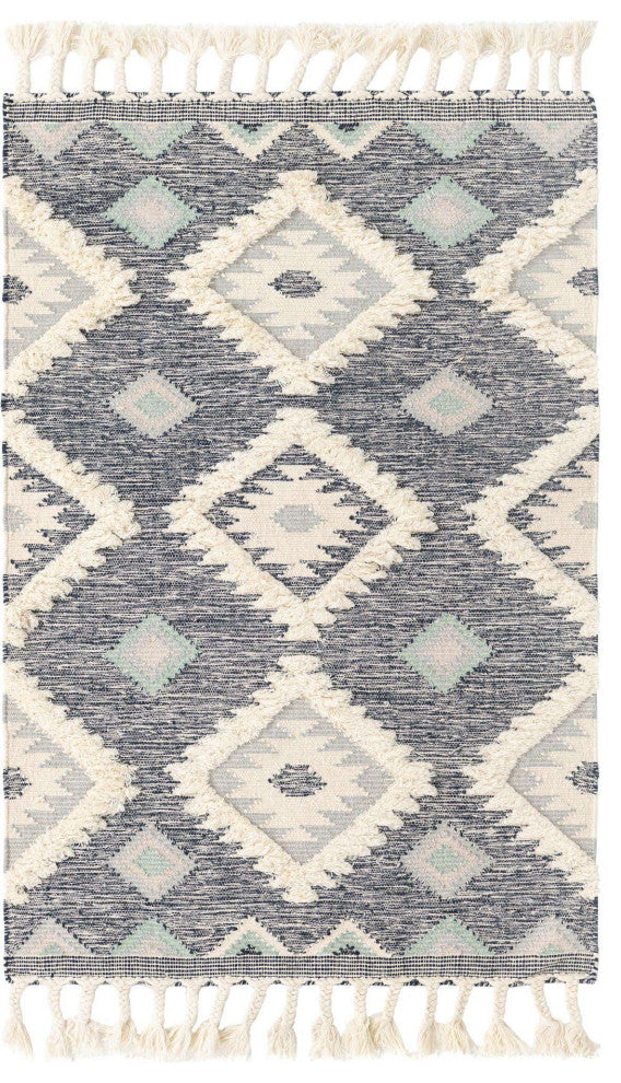 Unique Loom Ivory Mesa Area Rug, Navy Blue, 4'x6', Rectangular