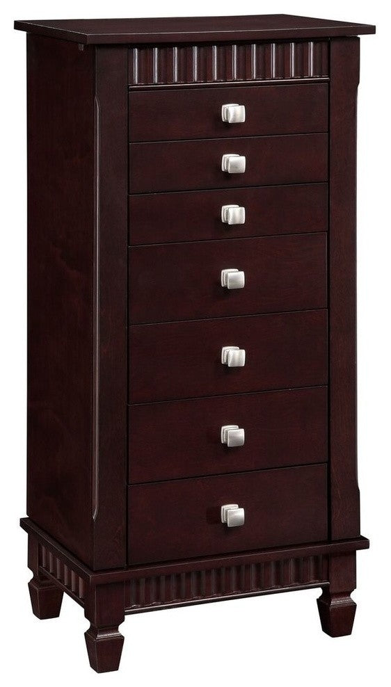 Contemporary "Merlot" Jewelry Armoire