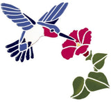 Hummingbird with Flower Ceramic Swimming Pool Mosaic 13"x12"