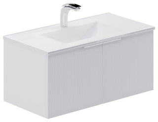 Pershing 36" Single Vanity Set, White, Ceramic Basin