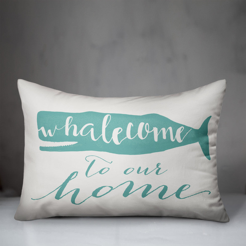 Whalcome Home Teal 14x20 Pillow