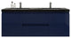Belli 60" Double Sink Wall Mount Vanity Set, High Gloss Blue, Matt Black Top