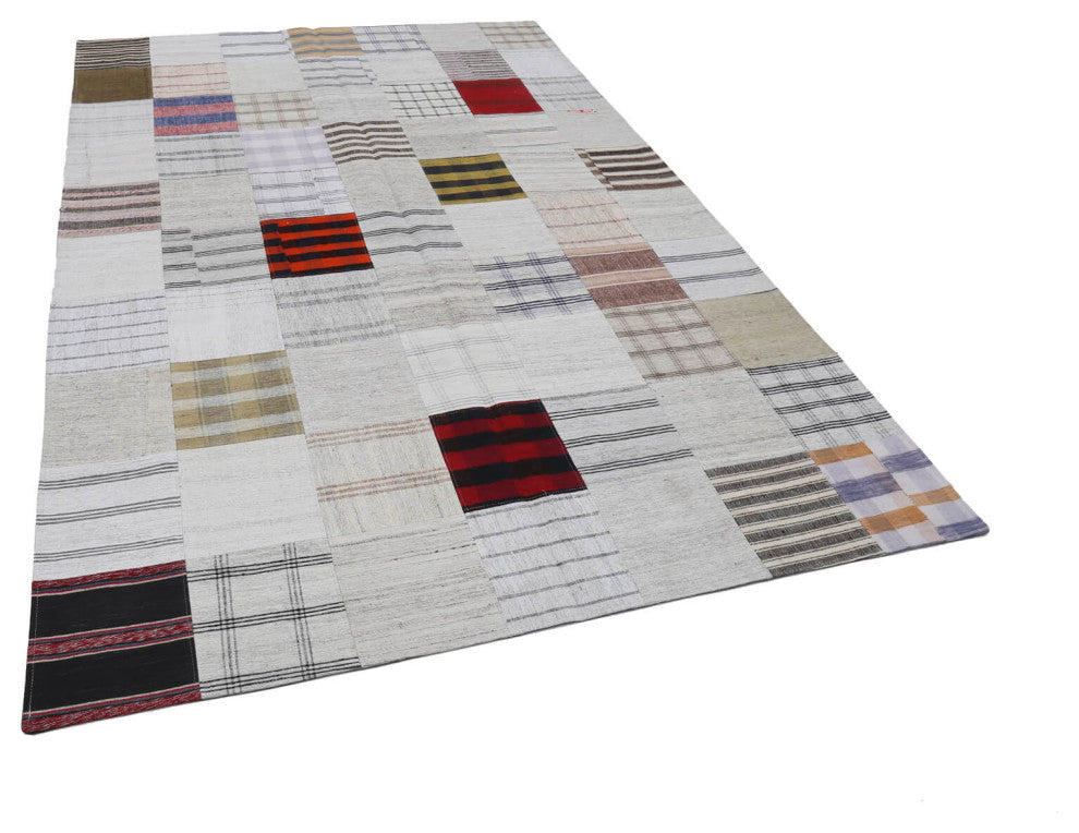 Rug N Carpet - Handmade Oriental 6' 8'' x 9' 9'' Rustic Patchwork Kilim Rug