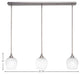 Stem 3-Light Pendalier with Hang Straight Swivel, Brushed Nickel/White Marble