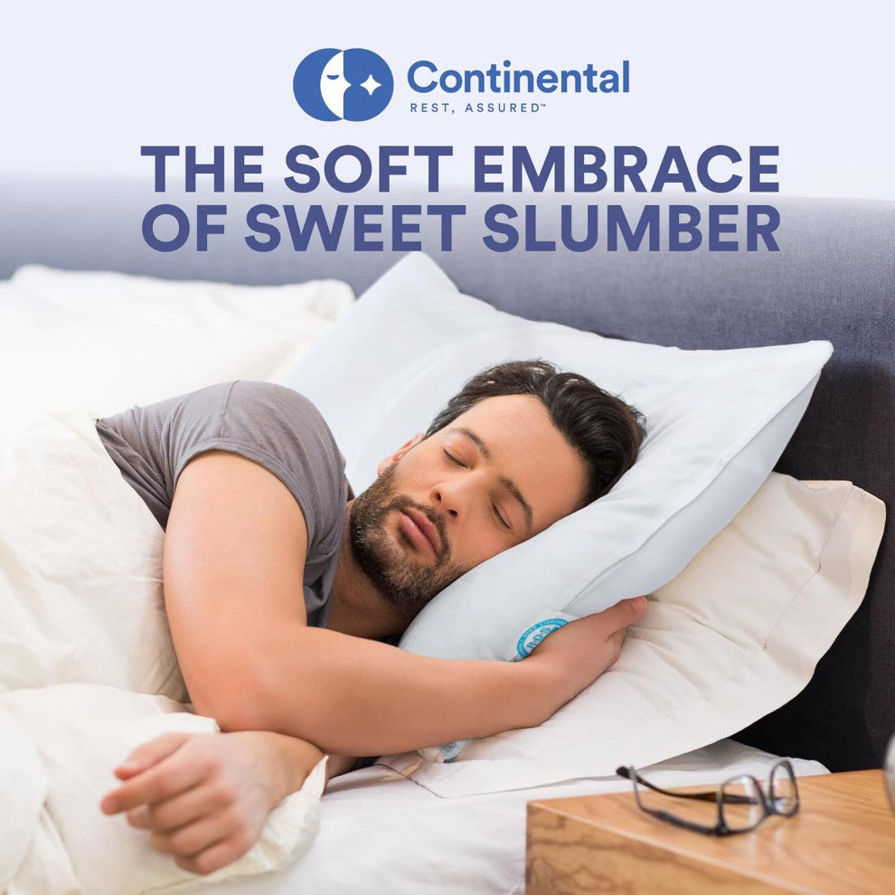 Continental Bedding - 550 Fill Power Down Pillow, Standard (Set of 2), Firm