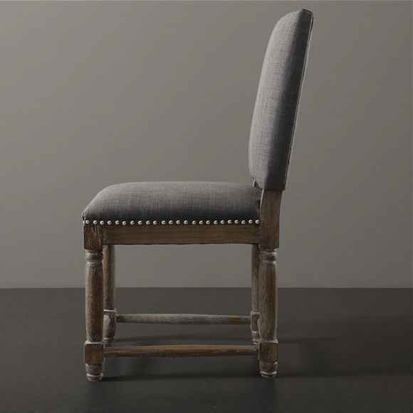 Cirque Rustic Farmhouse Dining Table, Gray, Dining Chair, (Set of 2)