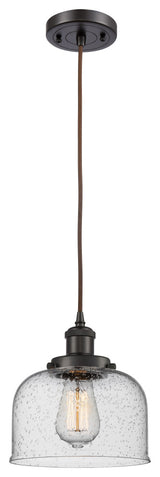 Large Bell 1-Light Mini Pendant, Oil Rubbed Bronze, Seedy