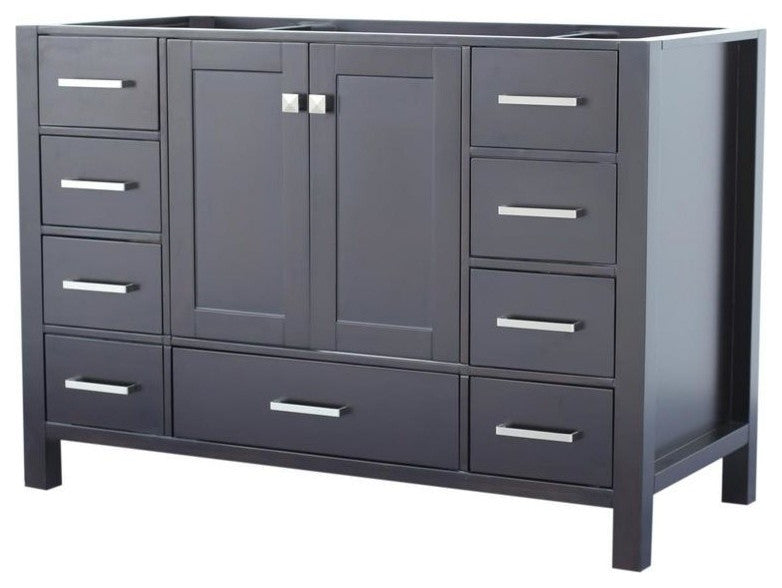 Ariel Cambridge 42" Single Sink Base Cabinet, Espresso, Center Sink