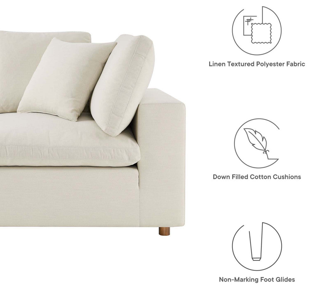 Commix Down Filled Overstuffed 6 Piece Sectional Sofa Set, Light Beige
