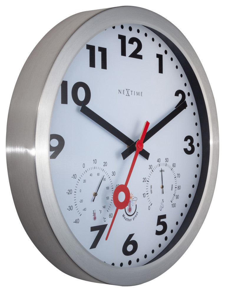 Clematis, 14- Inch Outdoor Weather Station Wall Clock