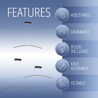 Roxanna 41.5" Dimmable Adjustable Integrated LED Linear Pendant, Black