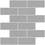Metro Brushed Silver Peel & Stick Backsplash Tiles, Panel