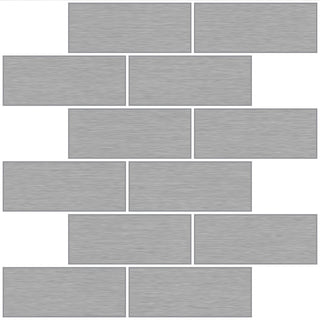 Metro Brushed Silver Peel & Stick Backsplash Tiles, Panel