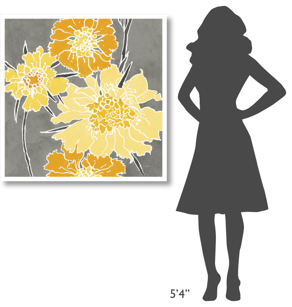"Cloisonne Beauty I Gray Crop" Digital Paper Print by Shirley Novak, 38"x38"