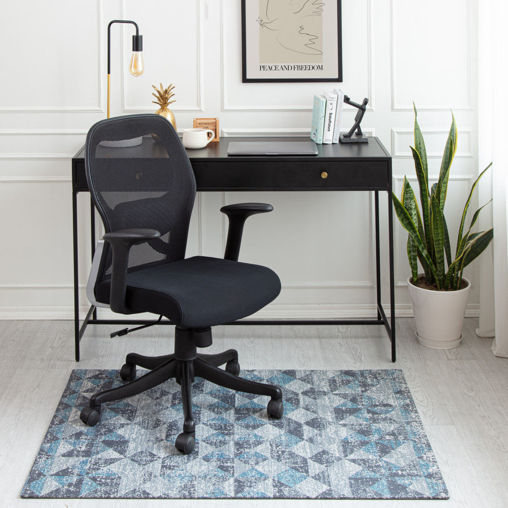 40" x 54" Tromso Blue and Gray 1/2" Rug'd Chair Mat