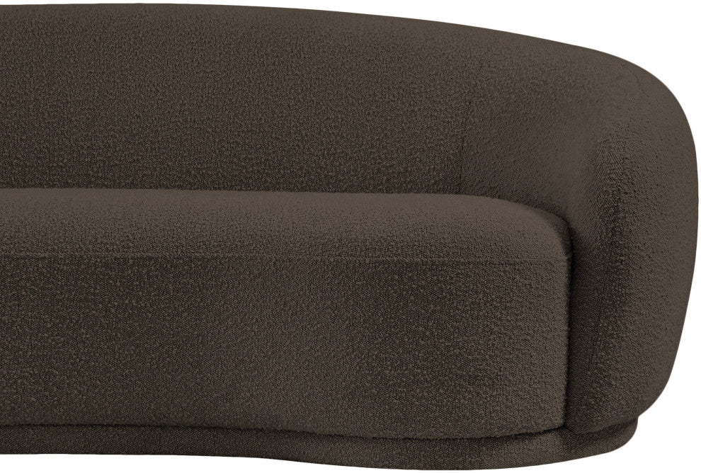 Hyde Boucle Fabric Upholstered, Brown, Loveseat
