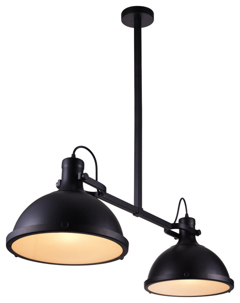 Strum 2 Light Island Chandelier With Black Finish