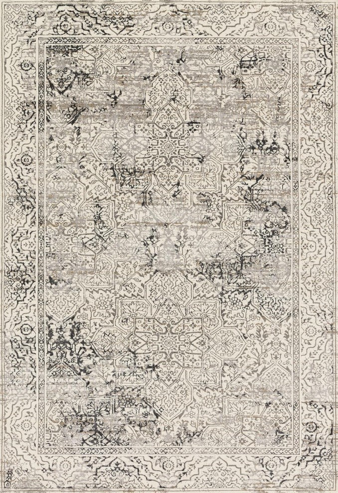 Kingston KT-06 Ivory-Grey Area Rug, 2'7"x10'