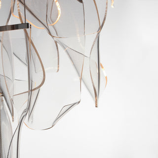 ET2 E24875-133 Rinkle 22"W LED Multi Light Abstract Pendant - Brushed Gunmetal