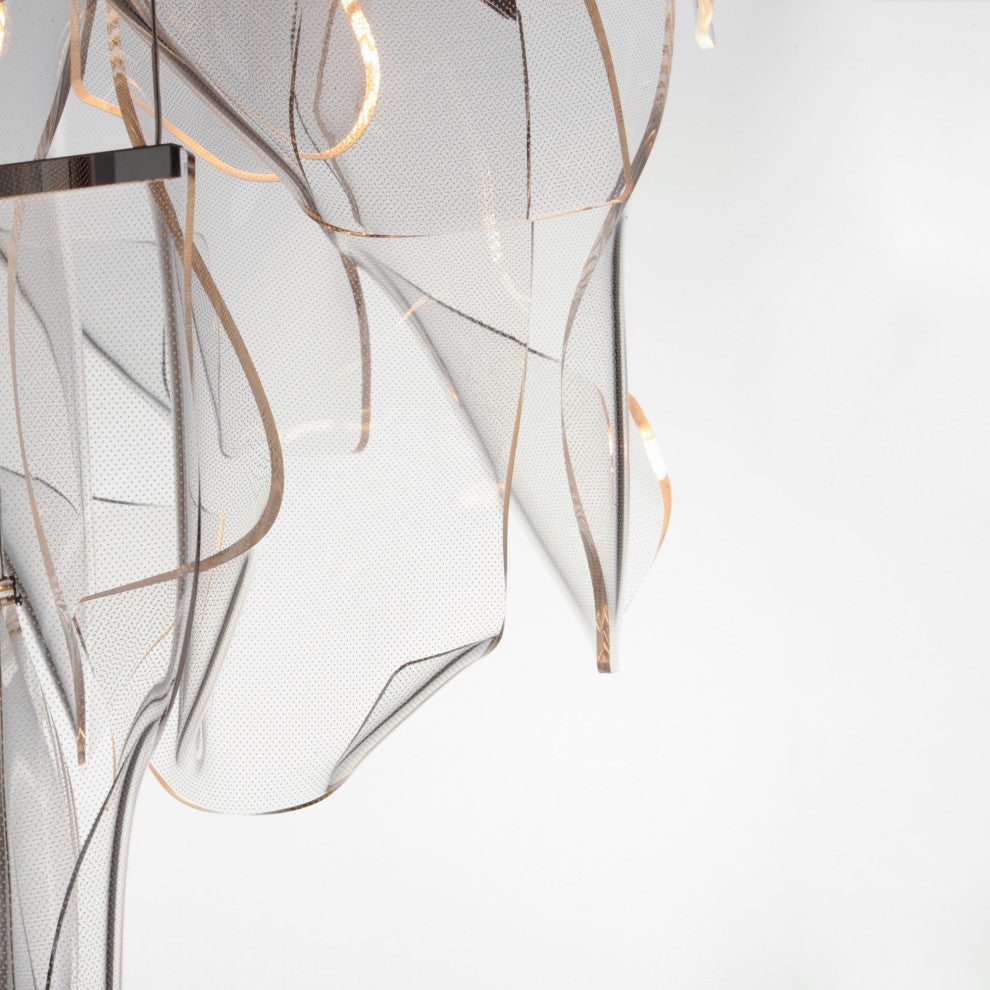 ET2 E24875-133 Rinkle 22"W LED Multi Light Abstract Pendant - Brushed Gunmetal