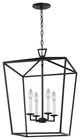Dianna 4-Light Medium Lantern, Midnight Black