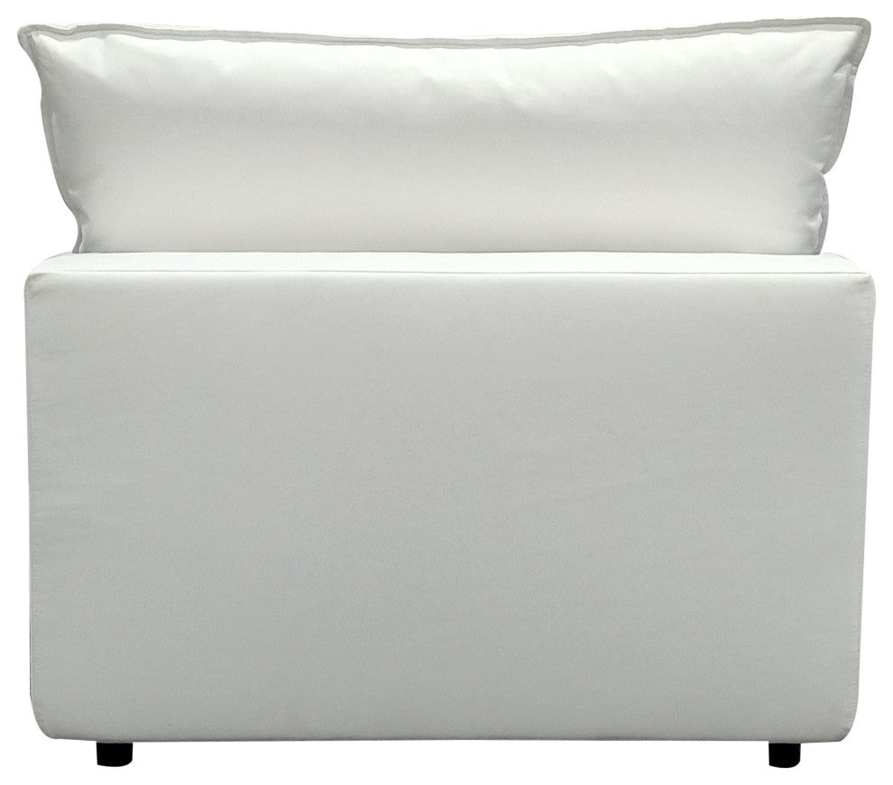 Cali Modular Armless Chair, Pearl