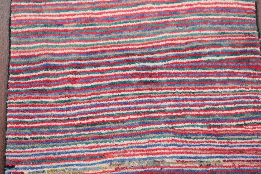 Consigned, Traditional Gabbeh Persian Hand-Knotted Oriental Area Rug, 4'0"X2'5"