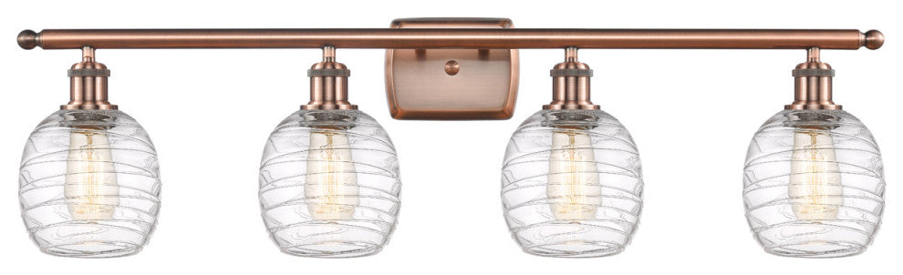 Innovations 516-4W-AC-G1013 4-Light Bath Vanity Light, Antique Copper