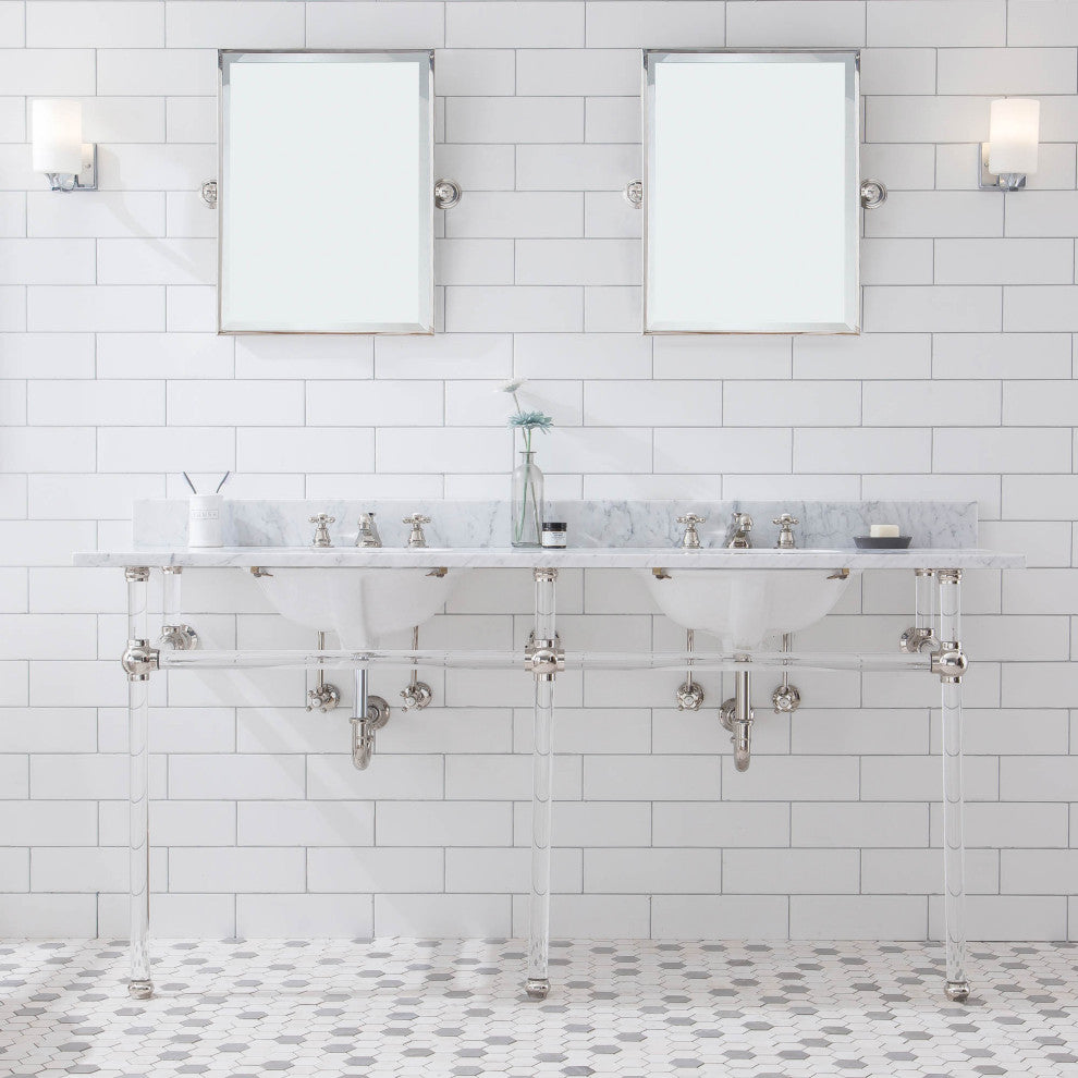 Empire 72" Wide Double Wash Stand Only, Polished Nickel