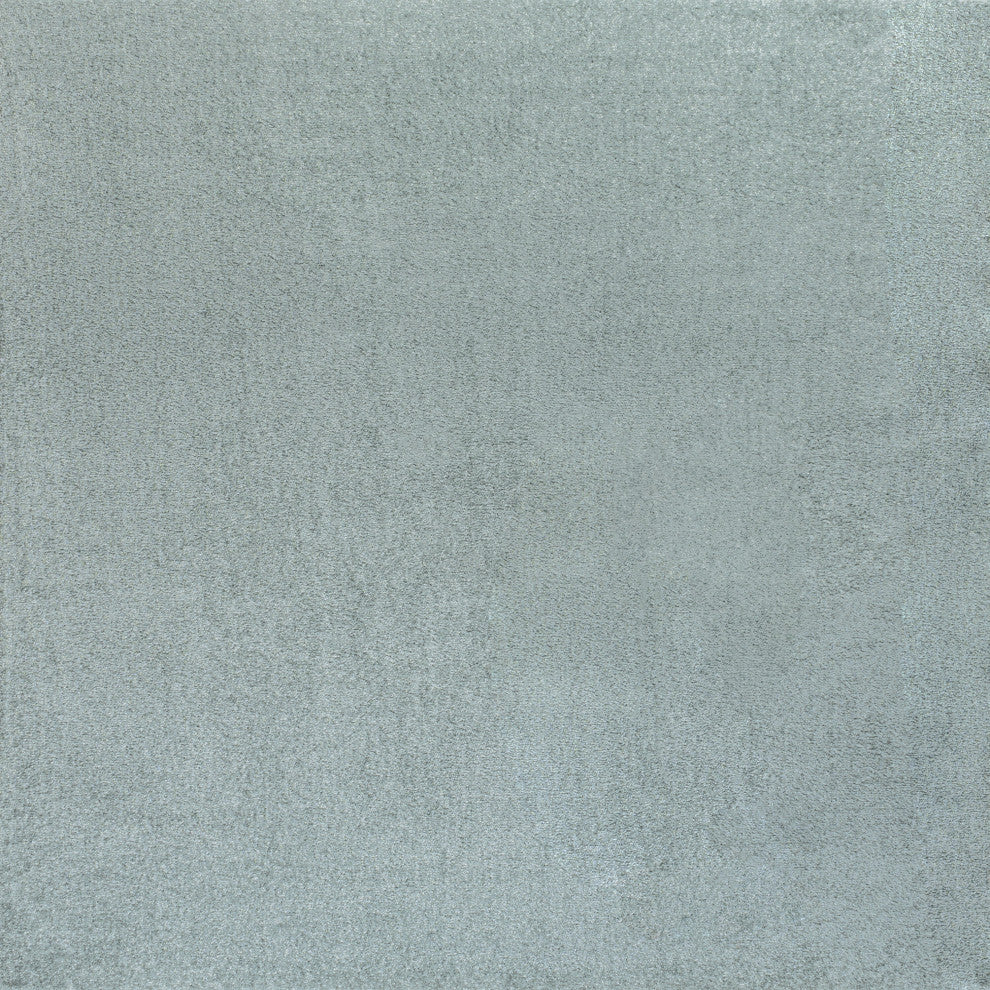 Haze Solid Low-Pile Runner Rug, Light Blue, 5' Square