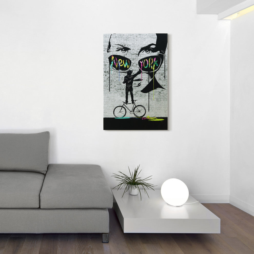 "New York Wall Glitter" High Resolution Graphic Wall Art Print on Wrapped Canvas
