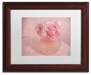 Cora Niele 'Pink Ranunculus Bouquet' Matted Framed Art