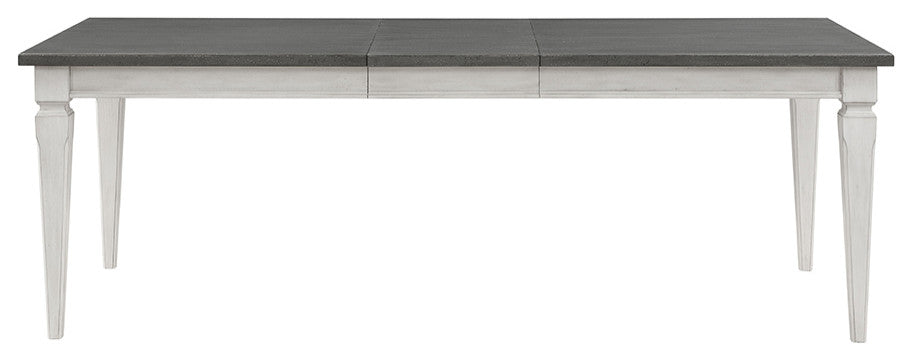ACME Katia Dining Table With Leaf, Rustic Gray & Weathered White Finish