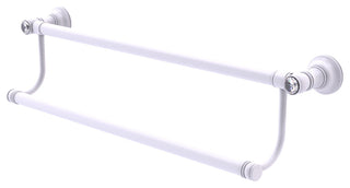 Carolina Crystal 18" Double Towel Bar, Matte White
