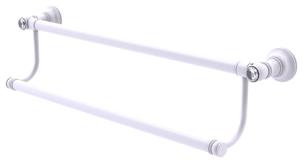 Carolina Crystal 18" Double Towel Bar, Matte White