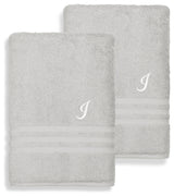 Denzi Bath Sheets With Monogrammed Letter, Set of 2, I