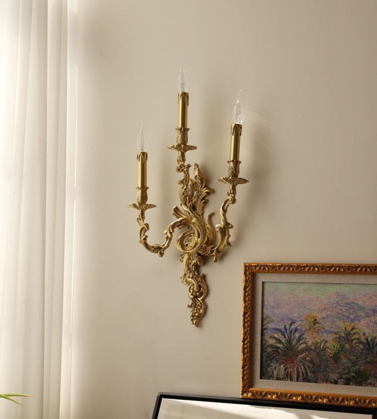 Luxury Wall Lamp in the Classic French Style, Living Room, Bedroom, 3 Lights