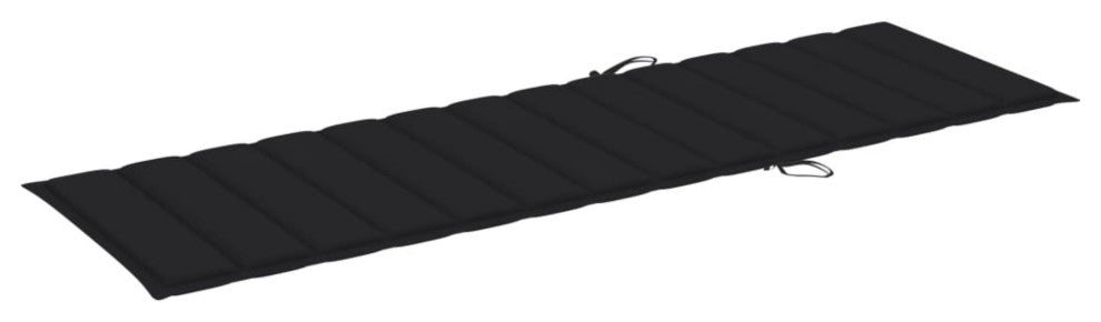 Vidaxl Sun Lounger Cushion Black 78.7"x27.6"x1.6" Fabric