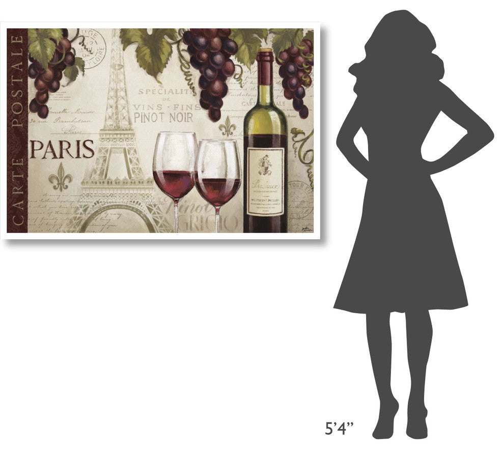 "Wine in Paris I" Digital Paper Print by Janelle Penner, 50"x34"