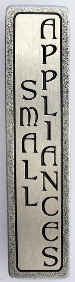 "SMALL APPLIANCES" Pull Antique Pewter (Vertical - 2 lines)