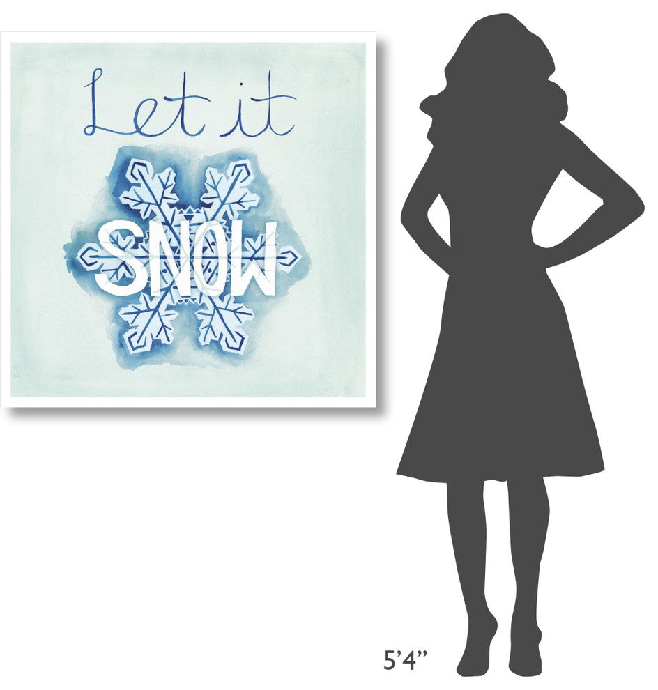 "Snowflake Sayings I" Digital Paper Print by Elyse DeNeige, 38"x38"