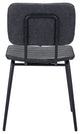 Dining Chair, Set of 2, Faux Vinyl Leather, Steel, Vintage Black, Cafe Bistro