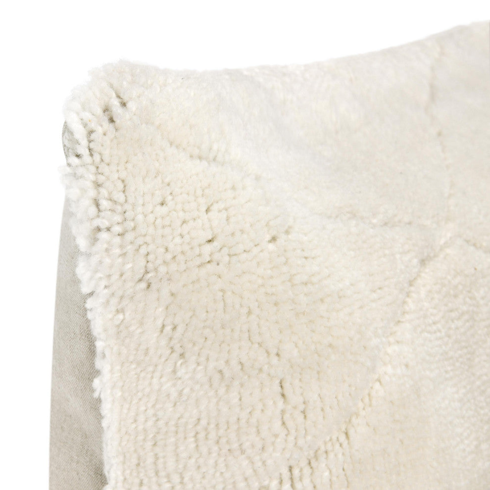 Mercer Wool Blend Ivory Throw Pillow, 22x22