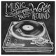 "Retro Record Player Chalk" Digital Paper Print by Mary Urban, 26"x26"